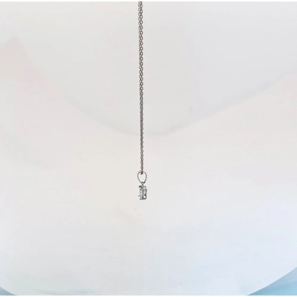 Pandora 18” Sterling Silver Necklace w Princess Cut Pendant 925 ALE Estate - Picture 2 of 10